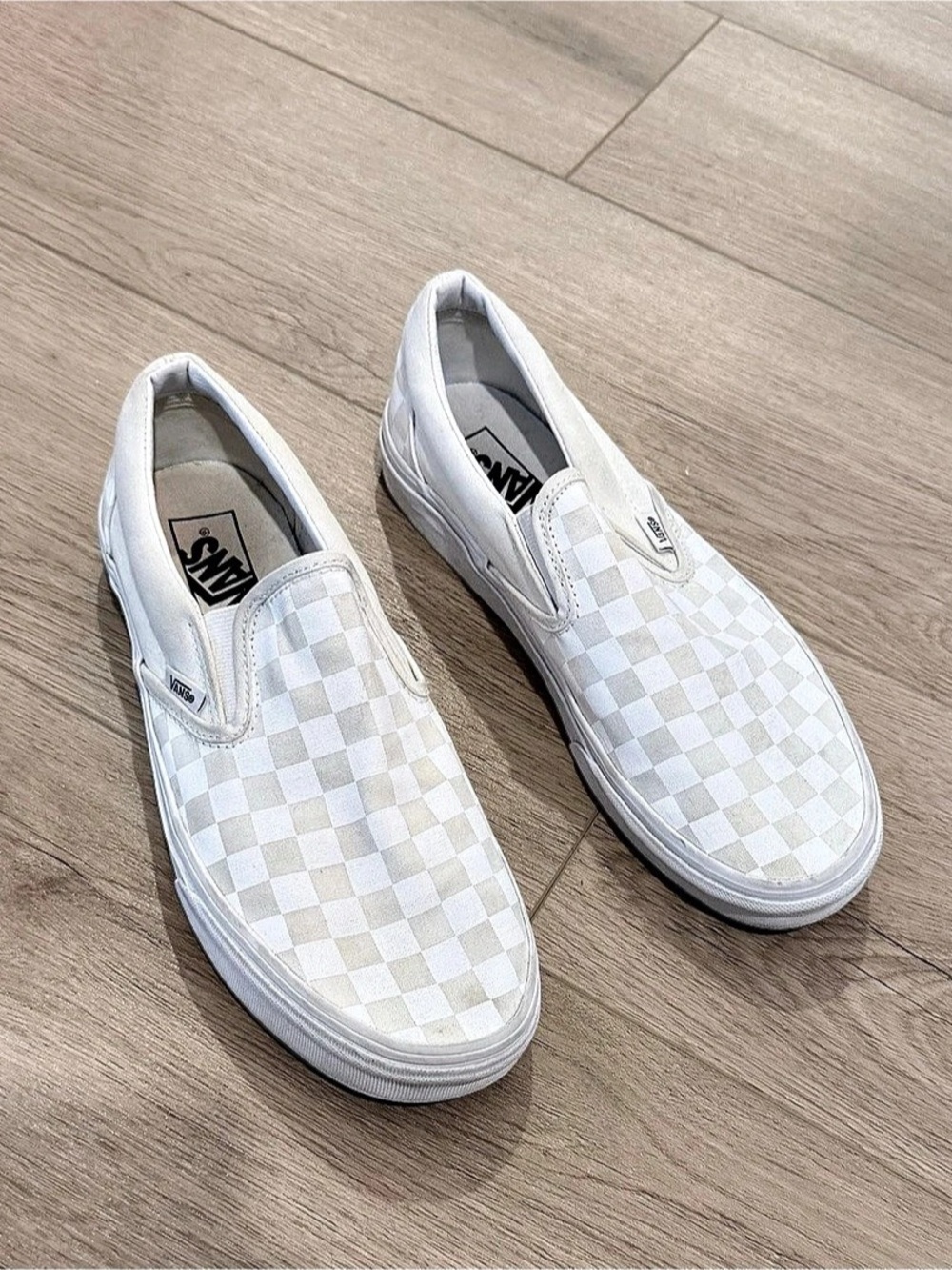Vans Classic Slip-On Checkerboard Sneakers White US 9